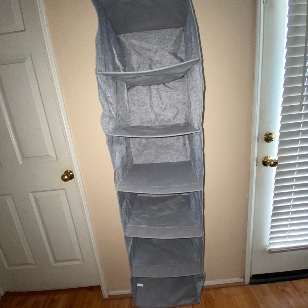 Gray 6-Tier Hanging Closet Organizer alibis y2k wardrobe storage room essentials
